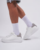 V-Harmony Men's White Shoes with Gray Suede Heel Tab (6)