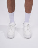 V-Harmony Men's White Shoes with Gray Suede Heel Tab (8)