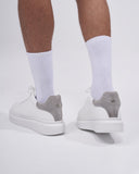 V-Harmony Men's White Shoes with Gray Suede Heel Tab (10)