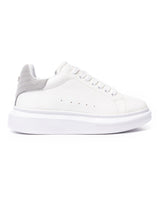 Scarpe Bianche da Uomo V-Harmony con Linguetta in Pelle Scamosciata Grigia sul Tallone