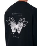 Butterfly Illusion Men's Oversized Black Sweatshirt (5)