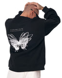 Butterfly Illusion Men's Oversized Black Sweatshirt (8)