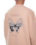 Butterfly Illusion Men's Oversized Beige Sweatshirt (7)
