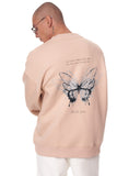 Butterfly Illusion Men's Oversized Beige Sweatshirt (9)