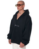 Men's Hook and Loop Oversized Cosy Hoodie in Black (5)