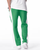 Street Style Green Sweatpants With White Stripes (7)