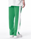 Street Style Green Sweatpants With White Stripes (9)