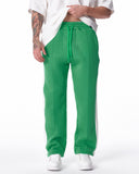 Street Style Green Sweatpants With White Stripes (11)