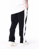 Street Style Black Sweatpants With White Stripes (3)
