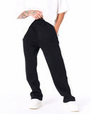 Street Style Black Sweatpants With White Stripes (4)