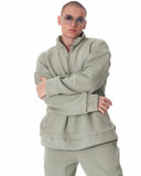 High Collar Half Zip Khaki Tracksuit (2)