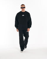 1881 Designer 3D Borduurwerk Oversized Zwart Sweatshirt Trainingspak