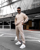 Designer Oversized Beige Sweatshirt Tracksuit Set (5)