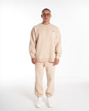 Designer Oversized Beige Sweatshirt Tracksuit Set (7)