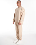 Designer Oversized Beige Sweatshirt Tracksuit Set (8)