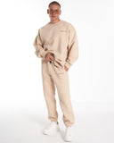 Designer Oversized Beige Sweatshirt Tracksuit Set (2)