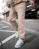 Designer Oversized Beige Sweatshirt Tracksuit Set (3)