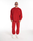 Designer Oversized Red Sweatshirt Tracksuit Set (7)