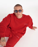 Designer Oversized Red Sweatshirt Tracksuit Set (12)