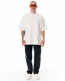 ‘777’ Men’s Oversized White Designer T-shirt with 3D Print Detail (11)