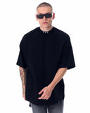 ‘777’ Men’s Oversized Black Designer T-shirt with 3D Print Detail (8)