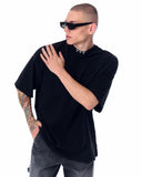 ‘777’ Men’s Oversized Black Designer T-shirt with 3D Print Detail (9)