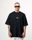 "Slogan" Men’s Oversized Printed Designer T-shirt in Black (3)