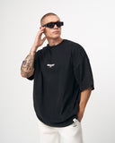 "Slogan" Men’s Oversized Printed Designer T-shirt in Black (8)