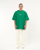 "Slogan" Men’s Oversized Printed Designer T-shirt in Green (9)