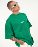 "Slogan" Men’s Oversized Printed Designer T-shirt in Green (4)