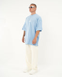 "Slogan" Men’s Oversized Printed Designer T-shirt in Blue (7)
