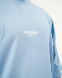 "Slogan" Men’s Oversized Printed Designer T-shirt in Blue (2)