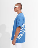 ‘’Perspective’’ Men’s Oversized Puff Printed Designer T-shirt in Blue (5)