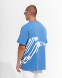 ‘’Perspective’’ Men’s Oversized Puff Printed Designer T-shirt in Blue (6)