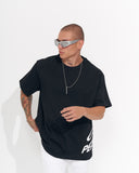 "Perspective" Men’s Oversized Puff Printed Designer T-shirt in Black (8)