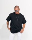 "Perspective" Men’s Oversized Puff Printed Designer T-shirt in Black (10)