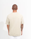 Men’s Regular Fit Crew Neck Melange Cream T-shirt with Pocket (4)