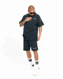 Men's Oversized Vintage Washed 3D Printed Black Shorts (4)