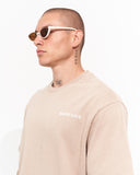 Men's Oversized Acid Washed Vintage 3D Printed Beige T-shirt (2)