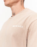 Men's Oversized Acid Washed Vintage 3D Printed Beige T-shirt (3)