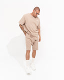 Men's Oversized Acid Washed Vintage 3D Printed Beige T-shirt (8)