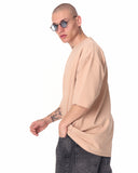 Minimalist Chest Printed Oversized Beige T-shirt (7)