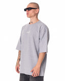Minimalist Chest Printed Oversized Gray T-shirt (2)
