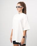 '777’ Women’s Basic Oversized White T-shirt with 3D Print Detail (5)