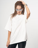 '777’ Women’s Basic Oversized White T-shirt with 3D Print Detail (6)