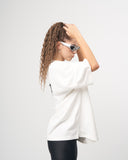 '777’ Women’s Basic Oversized White T-shirt with 3D Print Detail (8)