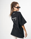 ‘777’ Women’s Oversized Black T-shirt with 3D Print (8)