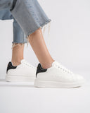V-Harmony Women's White Shoes with Black Heel Tab (9)