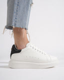 V-Harmony Women's White Shoes with Black Heel Tab (5)
