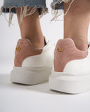 V-Harmony Women's White Shoes with Salmon Heel Tab (5)